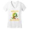 World's Best Boss Mario Women's V-Neck T-Shirt