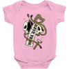 work hard until die Baby Onesie