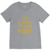 kings are born in april V-Neck Tee