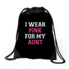 i wear pink for my aunt breast cancer Drawstring Bags