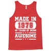 made in 1978 40 years of being awesome Tank Top