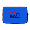 the goat white t shirt greatest of all time basketball baseball footba Laptop sleeve