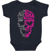 two coloured patterned skull   mens funny Baby Bodysuit