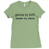 genius by birth slacker by choice t shirt large funny nerd tee slacker Ladies Fitted T-Shirt
