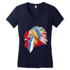 chief many feathers Women's V-Neck T-Shirt