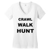 crawl walk hunt Women's V-Neck T-Shirt
