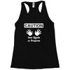 caution! jazz handsfunny jazz dance comic boogie camp trumpet Racerback Tank
