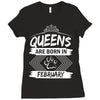 Queens Are Born In February Ladies Fitted T-Shirt