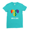 Love is Love Heart Ladies Fitted T-Shirt
