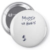 Muggle On Board Navy Pin-back button