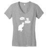 pussy chicken tshirt funny cat bird humor tee rooster Women's V-Neck T-Shirt