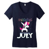 july born unicorns Women's V-Neck T-Shirt