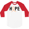 Hope Uterine Cancer Awareness 3/4 Sleeve Shirt