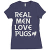 real men love pugs Ladies Fitted T-Shirt