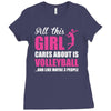 all this girl care about is volleyball Ladies Fitted T-Shirt