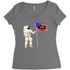 Astronaut Celebrating Independence  Day at 1776 Women's Triblend Scoop T-shirt