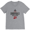 jet chemtrails red &amp; grey logo V-Neck Tee