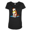 calvin hobbes Maternity Scoop Neck T-shirt
