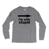 i'm with stupid Long Sleeve Shirts