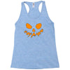 scary pumpkin face halloween Racerback Tank