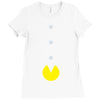 funny 80s pacman 'eating buttons' Ladies Fitted T-Shirt