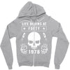 Life Begins at Forty 1978 the Birth of Legends Zipper Hoodie