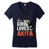 This Girl Loves Her Akita Women's V-Neck T-Shirt