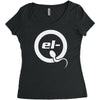 el q white logo Women's Triblend Scoop T-shirt