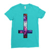 inverted galaxy cross funny  religion banter space fashion new Ladies Fitted T-Shirt