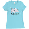 funny cat science t shirt Ladies Fitted T-Shirt