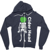 ciderhead cider drinking skeleton and apple Zipper Hoodie