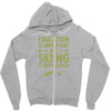 education is important but skiing is importanter Zipper Hoodie