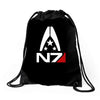 mass effect  alliance n7 logo Drawstring Bags