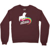 totally straight funny rainbow unicorn gay pride novelty fashion Crewneck Sweatshirt