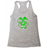 celtic green clover skull patch, irish biker patches Racerback Tank