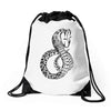 tribal cobra Drawstring Bags