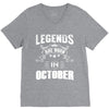 Legends Are Born In October V-Neck Tee