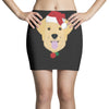 golden retriever dog with red santa's hat Mini Skirts