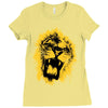 lion yellow Ladies Fitted T-Shirt