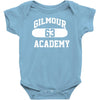 gilmour academy   as worn by dave   pink floyd   mens music Baby Onesie
