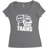 i like trains Women's Triblend Scoop T-shirt