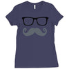monsieur moustache Ladies Fitted T-Shirt