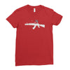 banksy style ak47 art   funny Ladies Fitted T-Shirt