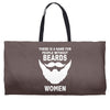 funny beards printed Weekender Totes