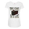 the cake is a lie Maternity Scoop Neck T-shirt