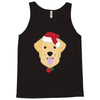 golden retriever dog with red santa's hat Tank Top