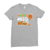 happy hallowine Ladies Fitted T-Shirt