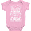 Real Kings Are Born On October 19 Baby Onesie