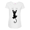 Grabing Cat Maternity Scoop Neck T-shirt