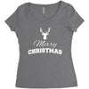 buck merry christmas Women's Triblend Scoop T-shirt